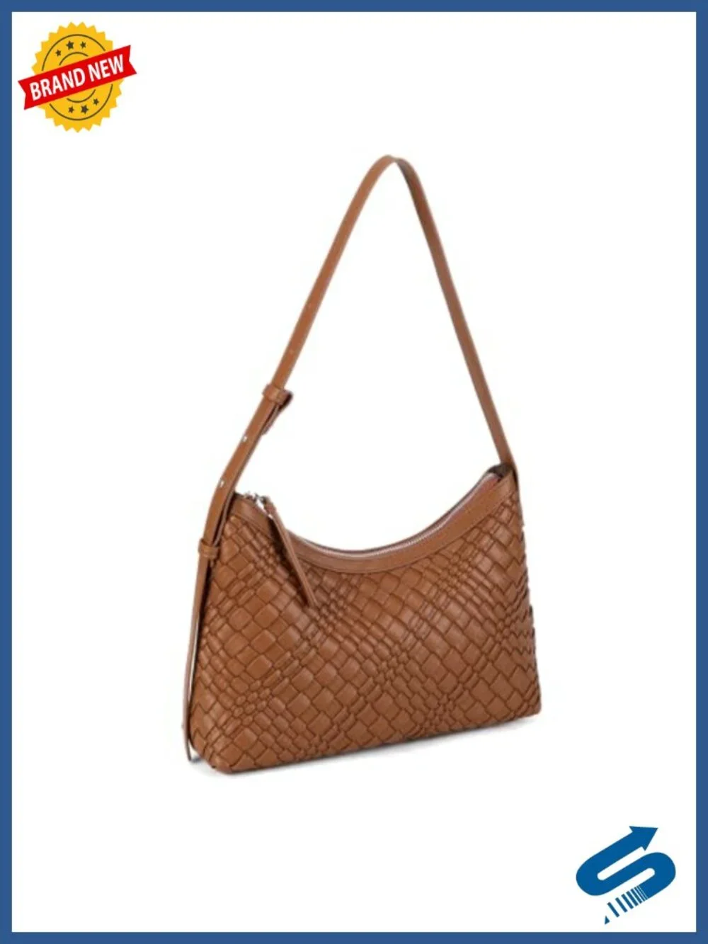 Handwoven Vegan Leather Hobo Purse with Adjustable Strap